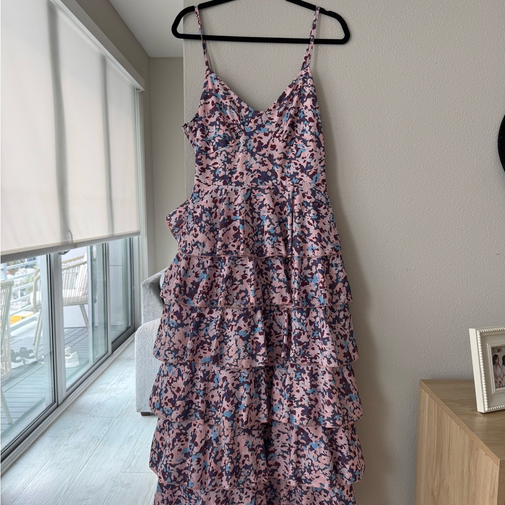 Floral Pink Ruffle Dress